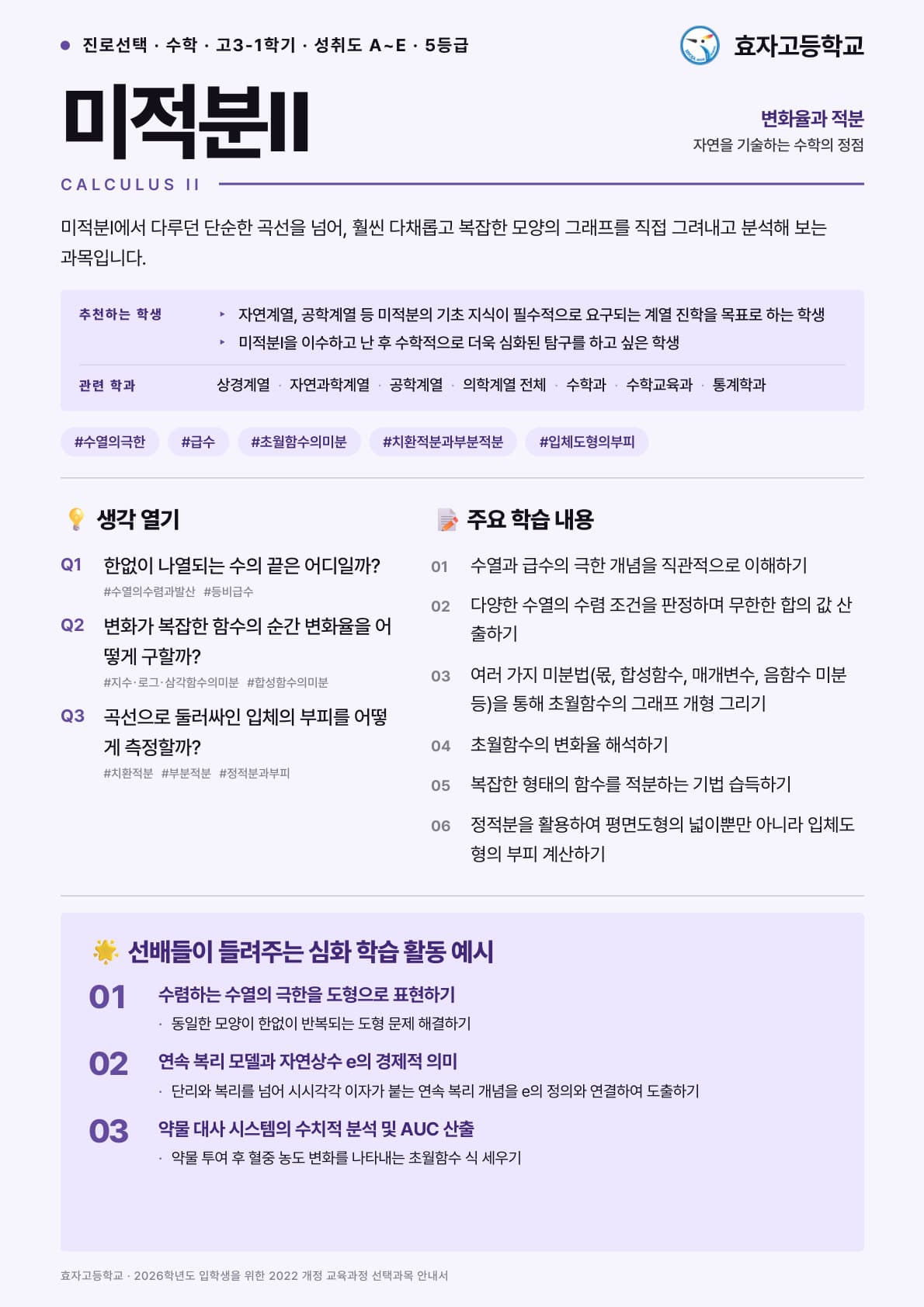 미적분Ⅱ 포스터 미리보기