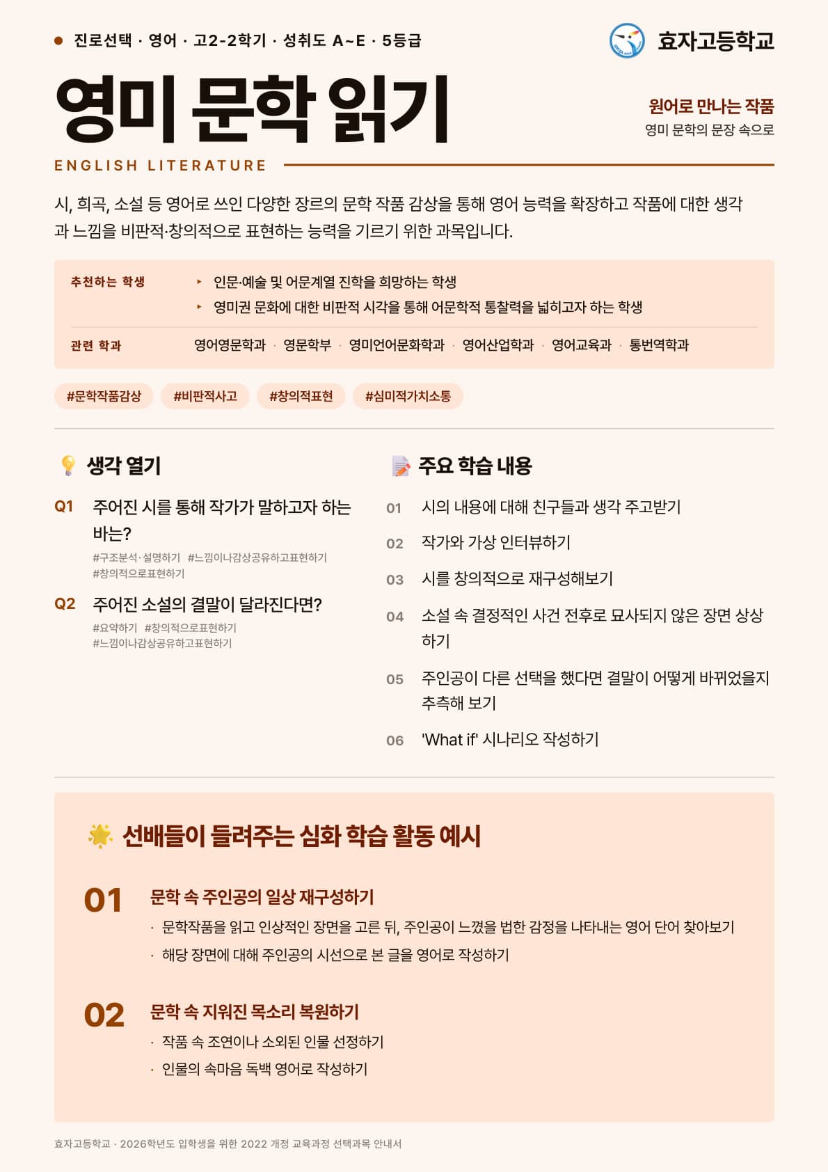 영미 문학 읽기 포스터 미리보기