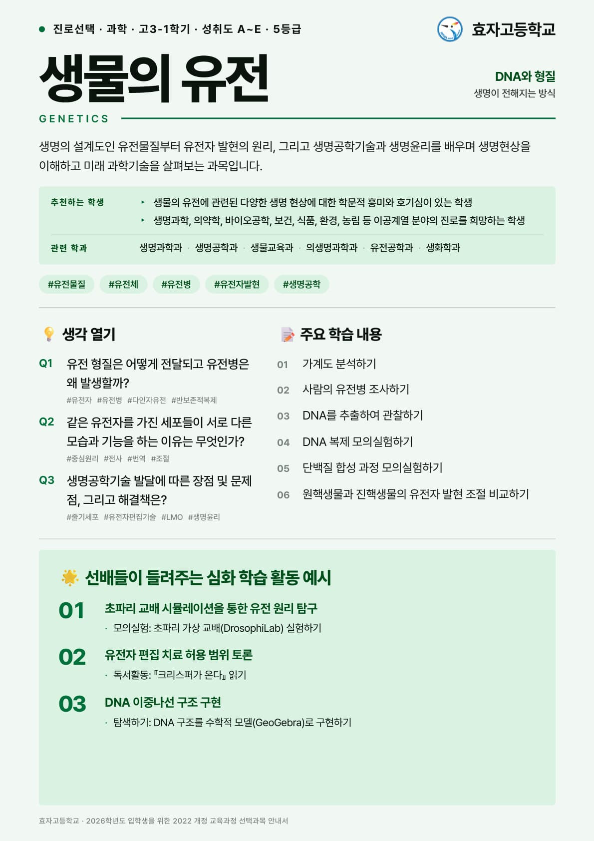 생물의 유전 포스터 미리보기