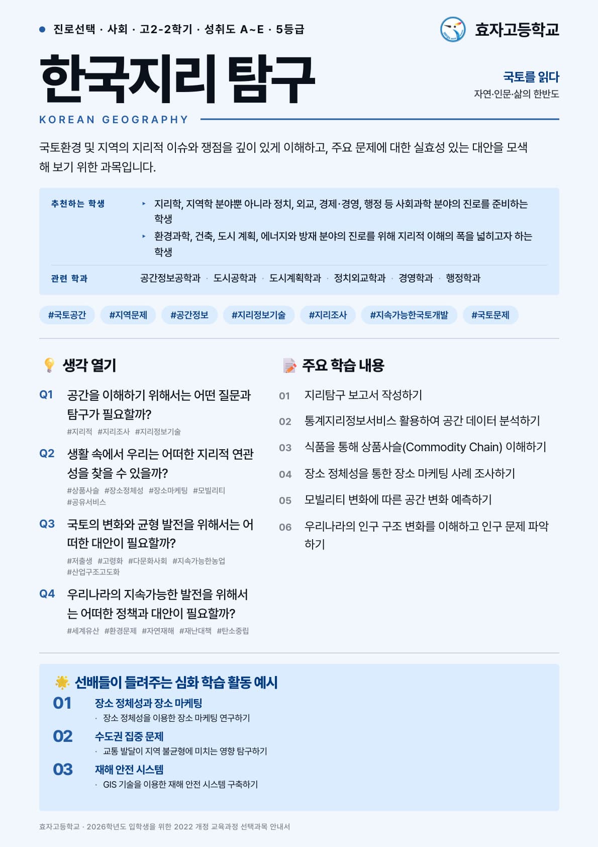 한국지리 탐구 포스터 미리보기